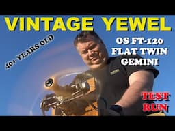 OS FT-120 FLAT TWIN Gemini four stroke glow engine 40+years old TEST RUN