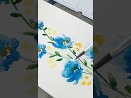 Paint a Dreamy Blue & Yellow Wildflower Bouquet in Watercolor 🌼💙 (Relax & Enjoy!)