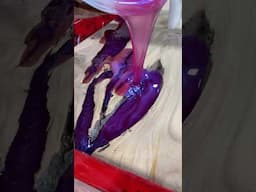 Our FIRST Teal + Pink Pour! What do you think of this combo!? #epoxytable #wood #Epoxy