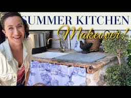 SUMMER KITCHEN MAKEOVER | One Plastic Shower Curtain and a Lot of Determination | EVERYDAY CHATEAU