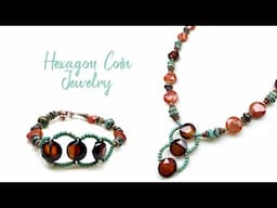 DIY Tutorial: Stunning Hexagon Bead Jewelry Set with African Turquoise & Carnelian! 🔶📿