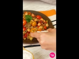 El finde pide una Ensalada de garbanzo y lentejas con jocoque #receta #ligera #light