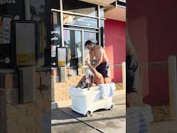 Taking a shower through McDonald’s Drive thru! 😂 #funny #shortsfeed