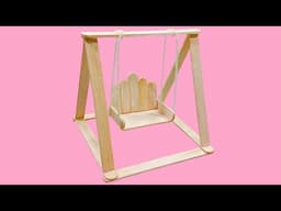 How To Make Swing With Popsicle Sticks , Popsicle Stick Swing , Mini Swing Jhula