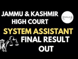 Jammu Kashmir High Court System Assistant Result Out