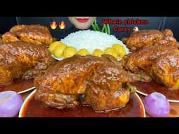 ASMR EATING SPICY 5 WHOLE CHICKEN CURRY ,EGG Curry,CHICKEN CURRY EATING CHALLENGE