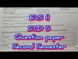 STD- 5 th EVS ll Second Semester Question paper📄 Final exam 2025