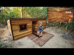 30Days Building a Warm Underground Woodend Buchraft Shelter In forest , Start to Finish