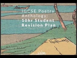 Free Edexcel iGCSE Poetry 10hr Revision Plan