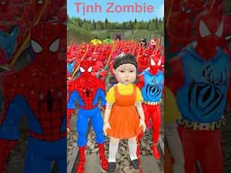 Siêu nhân nhện🕷️Spider-Man challenge jump number vs Squid game #spiderman #squidgame