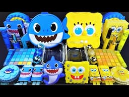 ASMR Babyshark,Spongebob Slime mixing Random things into slime #Satisfying #slimeasmrvideo #asmr