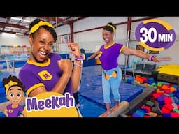 Meekah FLIPS into Gymnastics! 🤸‍♀️ | Blippi & Meekah Challenges and Games for Kids