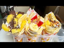 japanese street food -  creamy fruit crepes クリームクレープ
