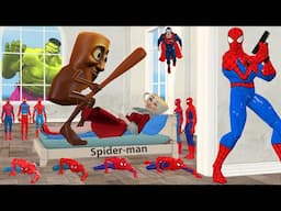 Siêu nhân🔴Spider Man love triangle to Superman rescues Hulk vs Tung tung tung sahur vs Squid game 3