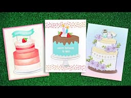 Intro to Build-A-Cake, Build-a-Cake Add-On & Sprinkles Border + 3 cards start to finish