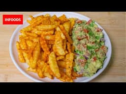 Crinkled Fries and Guacamole Recipe | How to Make Crinkle-Cut Fries | Infoods