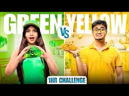 Yellow 💛vs💚Green colour Food Challenge 😵‍💫 in 1 hour || Deep🆚Gungun