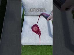Pouring red wine on my outdoor couch!!