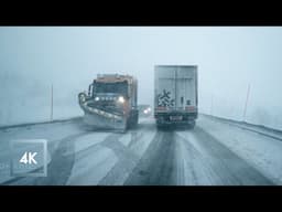 Snowstorm Drive Through the Arctic Circle, Norway | Relaxing 4K Drive