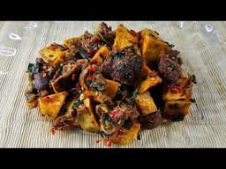How to make oven baked sweet potatoes and baked ram meat #recipe #follow