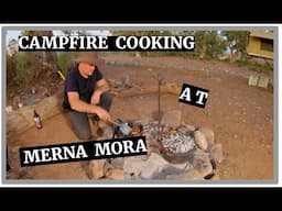 Solo Camping Serenity: Campfire Cooking at Merna Mora Station .
