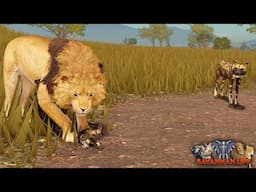 Lion Pride Come Across Wild Dog Puppy! | ROBLOX Savannah Life