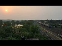 AMRIT BHARAT LIVERIED WAP-7 POWERED SEALDAH RAJDHANI SPEEDS TOWARDS DANKUNI JN.