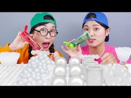 Aloe Jelly Clear Food Popping boba Mukbang DONA