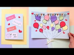 Make a Colorful Balloon Birthday Card | Super cute and easy Birthday Gift | Pop-Up Cards