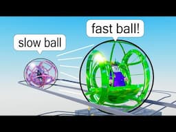 Drive BIG FAST balls to the end on Roblox CART RIDE