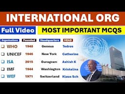 INTERNATIONAL ORGANISATIONS & HEADQUARTERS | CURRENT AFFAIRS 2025 | DG, CHAIRMAN & HEAD |
