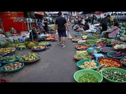 Cambodian Early Morning Vegetable Market - Daily Best Cambodian Fish Market & Lifestyle