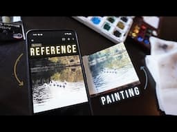 Mini Watercolor Pelicans and Reflection Painting Timelapse