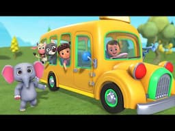 Wheels on the Bus Nursery Rhymes | Fun Nursery Rhymes & Kids Songs | Animal Friends Ride Along! 🚌🐘🐮