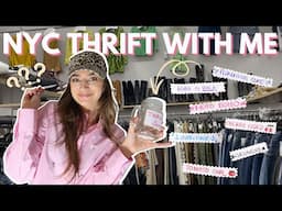 THRIFT JAR CHALLENGE... drawing an aesthetic, thrifting in NYC, & styling outfits with my finds!