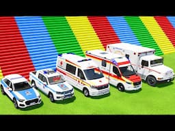 TRANSPORTING ALL AMBULANCE EMERGENCY CARS WITH MAN TRUCKS ! Farming Simulator 22