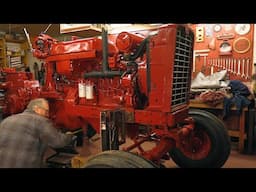 Putting the Front Axle and Wheels on the Farmall 856 Tractor