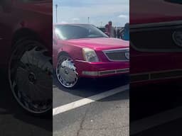 Candy Pink Cadillac on 28’s DUB Floaters