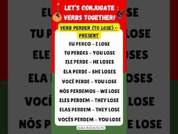 Verb Perder (To Lose) in Portuguese. Present Simple #learnportuguese #conjugateverbs