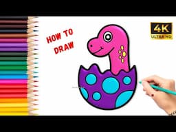 Cute Baby Dinosaur Drawing 🦕 || Step-by-Step Easy Drawing Tutorial #drawing