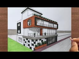 How to Draw a House in 2 Point Perspective