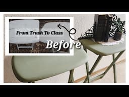 Furniture Flip for Beginners . TV tray stands #trashtotreasure #thriftflips
