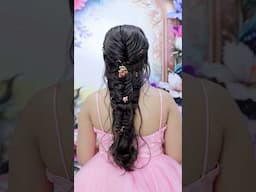 Messy hairstyle by:-@pylptelhairstylist. #braidmaids #braidal #simplehairstyle #beauty #hair