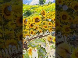 Sunflower Field 🌻💛✨ #asmr #scrapbooking #artjournal #sunflower