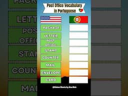 Portuguese Quiz: Post Office Vocabulary. #learnportuguese #portuguese #quiz  #vocabulary