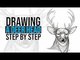 How to Draw a Realistic Deer Head in a Line Art Style