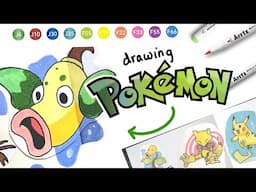 Drawing pokemon using the ARRTX Acrylic Paint Markers!