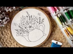 Floral jar embroidery || Embroidery for Beginners - Let’s Explore