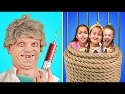 Bambine vs Poliziotta in Prigione || Trucchi Fantastici per Genitori & Momenti Esilaranti