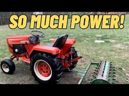 Aerating With a VINTAGE GARDEN TRACTOR!